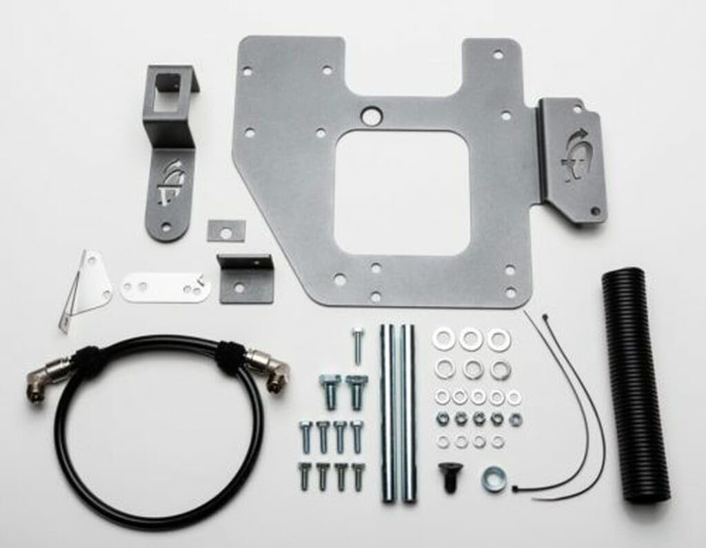 Twin Compressor Mount & Connection Kit - Up Down Air JK Engine Mount for ARB & EGOI II Dual Air Compressor - Gray