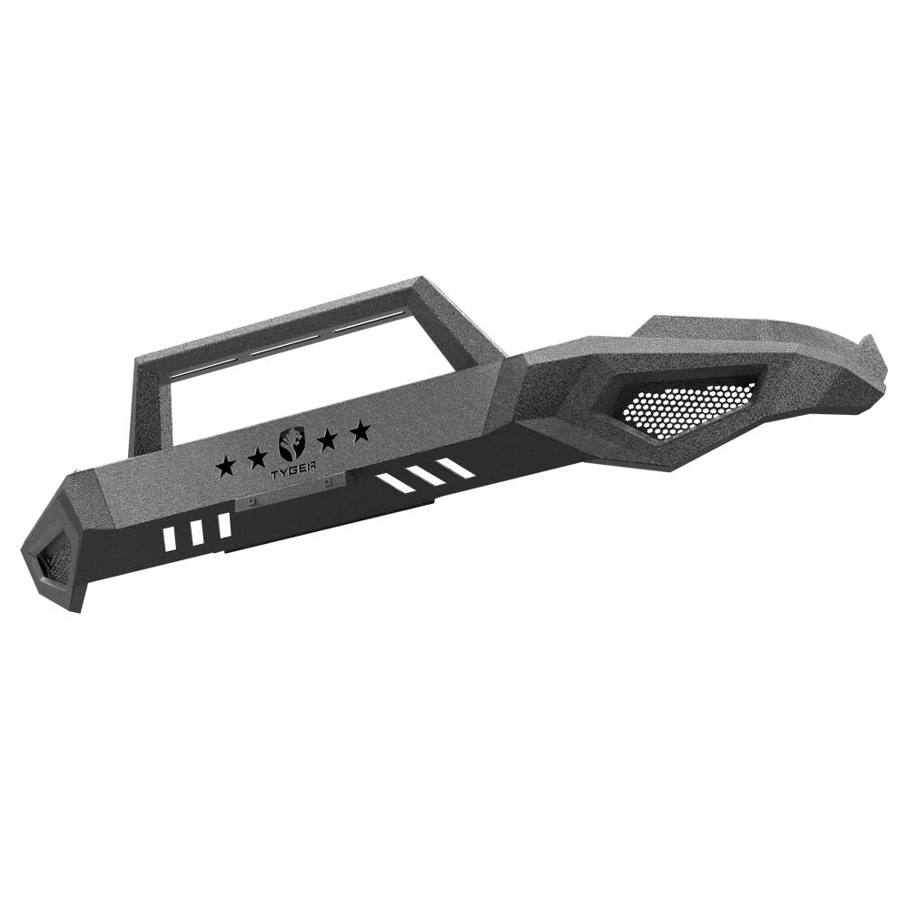 Tyger Auto TG-BP6D80368 Front Bumper Kit Tyger Fury Compatible with 2013-2018 Dodge Ram 1500; 2019-2024 1500 Classic (Excl Rebel & Warlock Trims) Textured Black Rock Crawler
