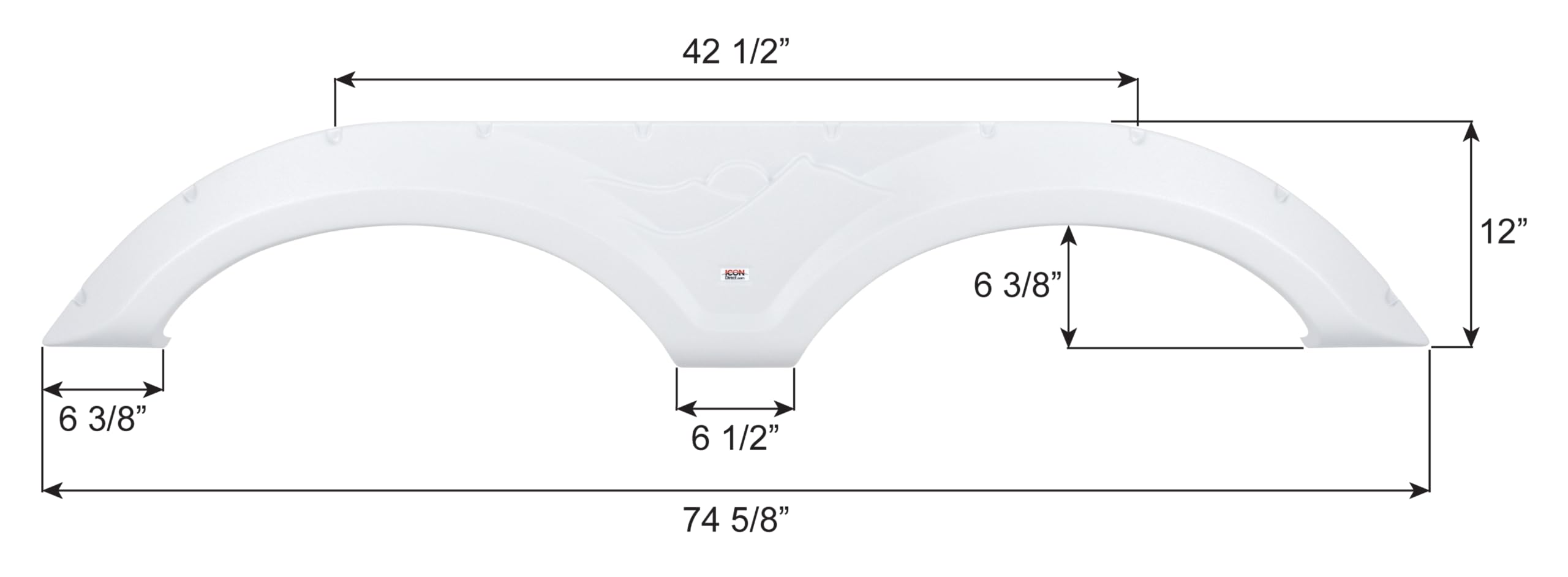 ICON Fender Skirt 14492, Tandem, Keystone, FS2256, Polar White