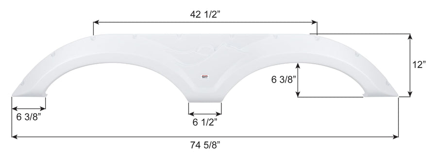 ICON Fender Skirt 14492, Tandem, Keystone, FS2256, Polar White