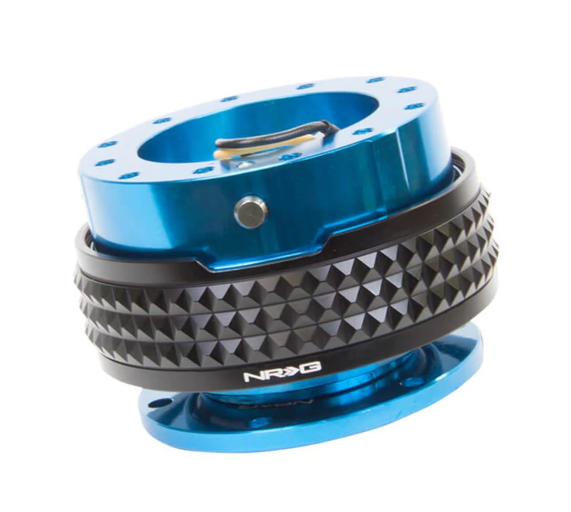 NRG Innovations GEN 2.1 NRG-SRK-210BL-BK Steering Wheel Quick Release Adapter, 6-Hole & 6x70 and 6x74mm Bolt Patterns Blue Body/Black Pyramid Ring/Glow Ring