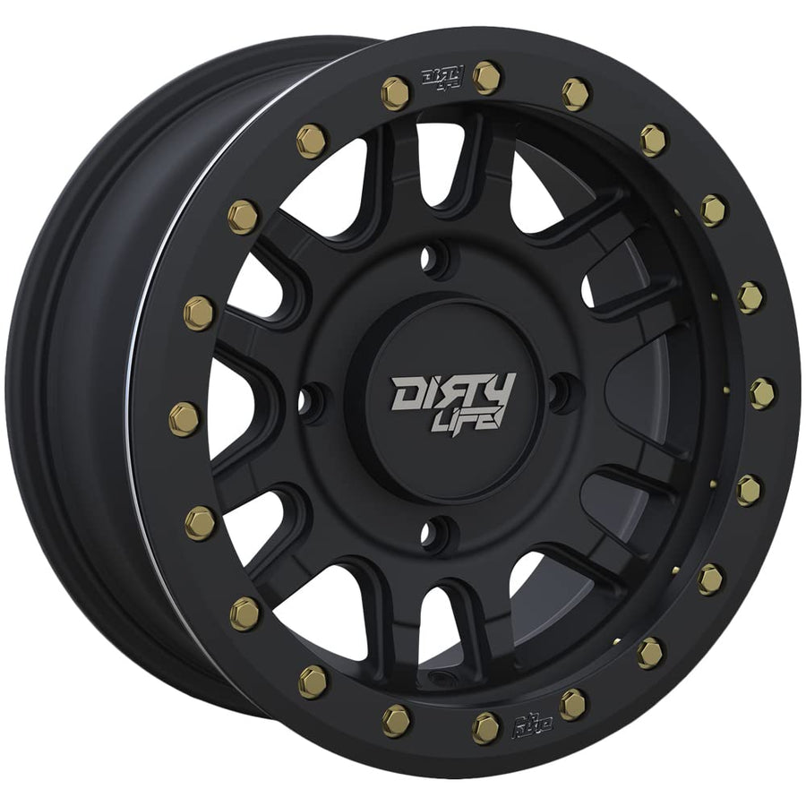 Canyon Pro Sxs Dirty Life (9309R) Matte Black Wheel with Non Chrome (17 x 17. inches /1 x 15 inches, 13 inches Offset)