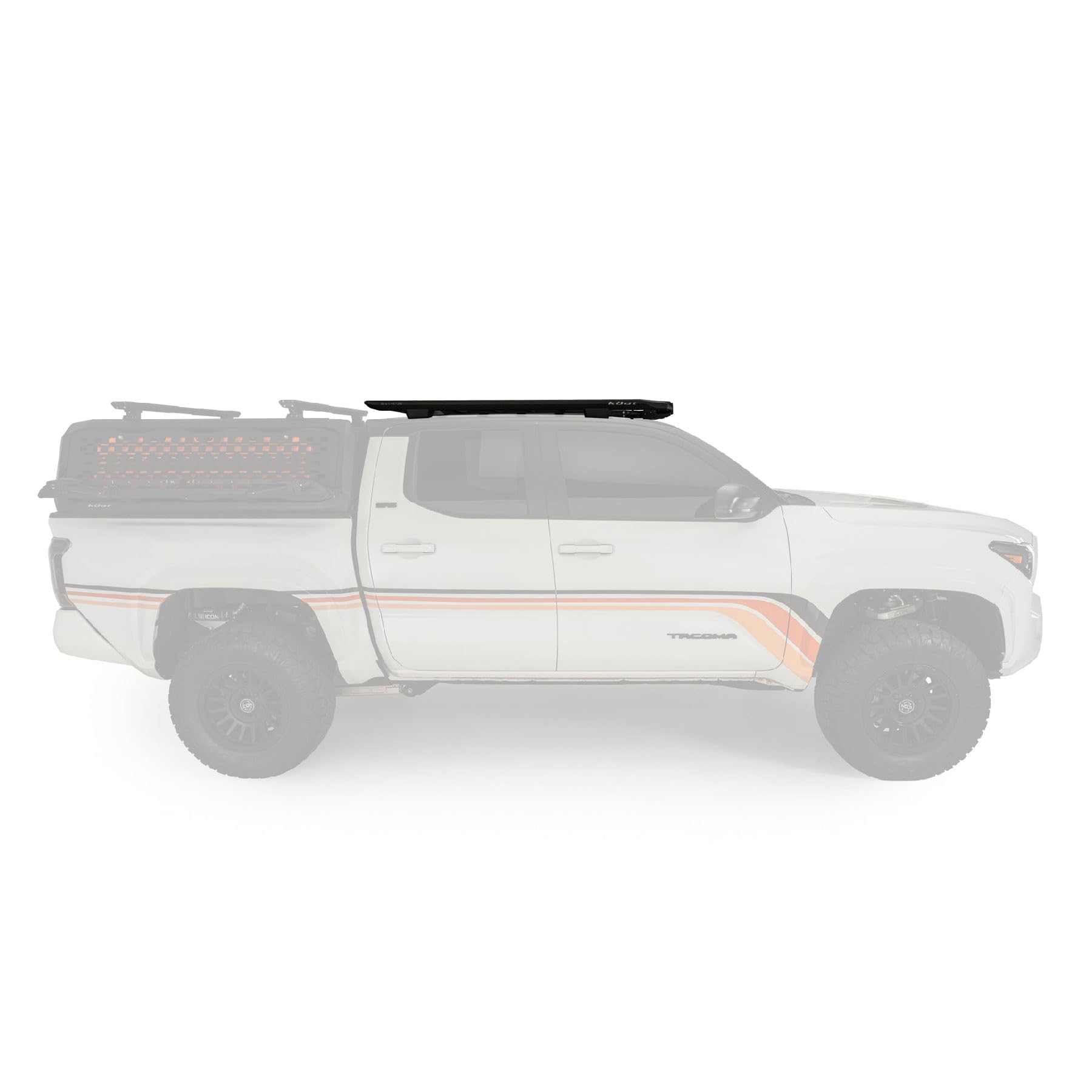 Direct Mount KUAT DEK Rooftop Platform Rack with Integrated Diode Dynamics Light Bar for Over-Hood Illumination, 2005-2023 Toyota Tacoma 3rd Generation