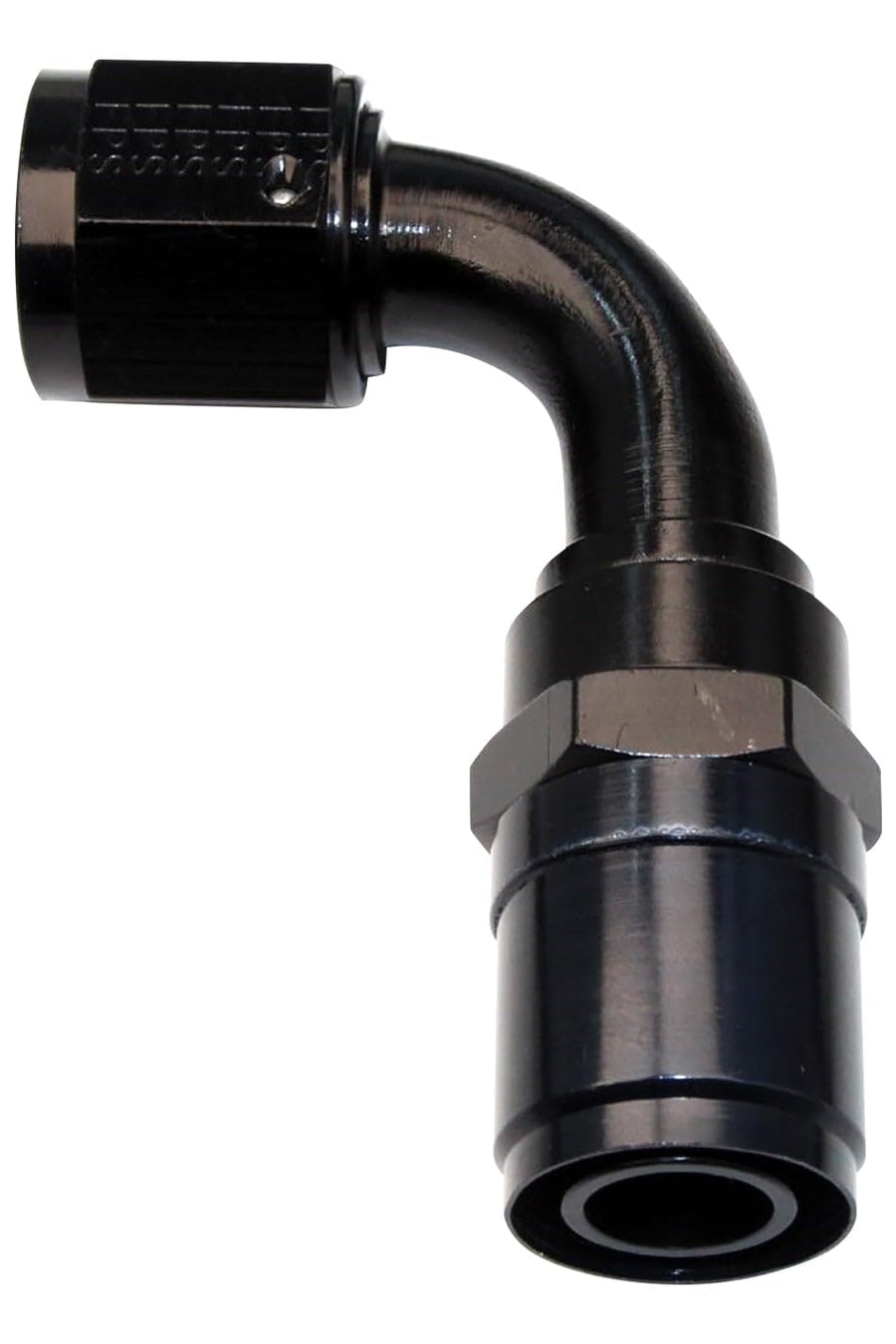 FRAGOLA Hose End Fitting, Crimp-On, 90 Degree, 12 an Hose Crimp to 12 an Female, Aluminum, Black Anodize, Each