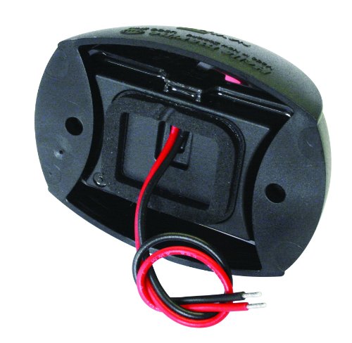 NaviLED Hella 980520501 '0520 Series' Multivolt White 8-28V DC 2 NM Compact Stern Navigation Light with Clear Lens and Black Shroud