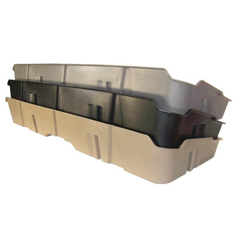 Under Seat Storage DuHa 10044 fits 2007-2013 Silverado/Sierra Crew Cab & 2007-2014 Heavy Duty Crew Cab | Tan Heavy-Duty Back Seat Organizer | Durable Construction | Includes Dividers