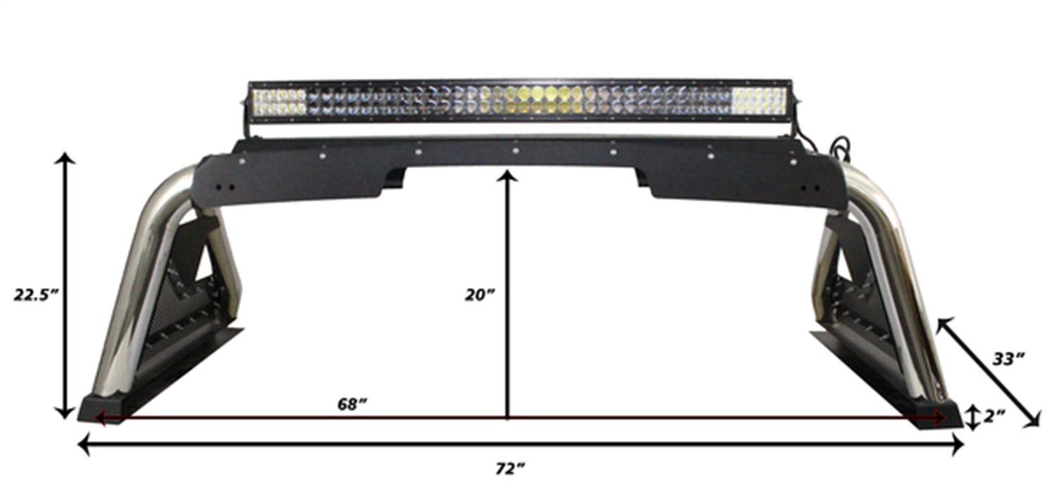 Go Rhino 2.0 Sport Bar w/Power Actuated Retractable Light Mount | Mild Steel, Textured Black | 911600T | Fits 2015-2024 Ford F-150 & Other Full Size Trucks (See Description)