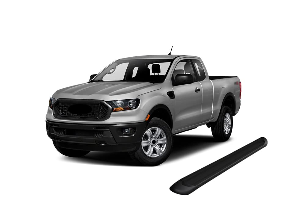 Black Aluminum Black Horse Transporter Running Boards Compatible with 2019-2022 Ford Ranger