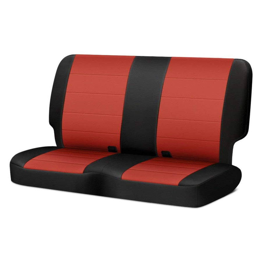 Seat Cover, Rear, Neoprene Black/Red | Rugged Ridge | 13265.53 | Fits 2007-2018 Jeep Wrangler JK