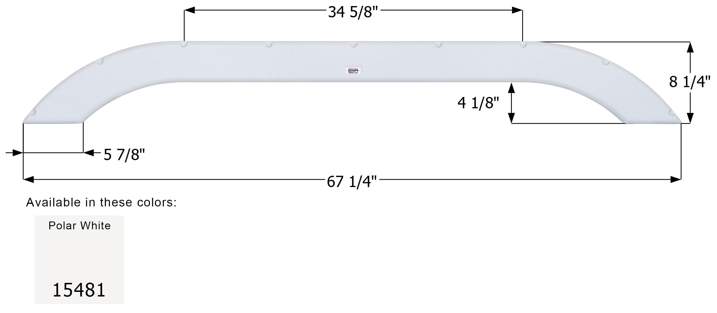 Tandem Axle Fender Skirt Icon 15481 for Coachmen - Polar White