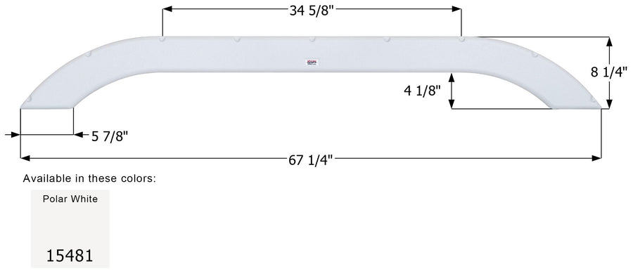 Tandem Axle Fender Skirt Icon 15481 for Coachmen - Polar White
