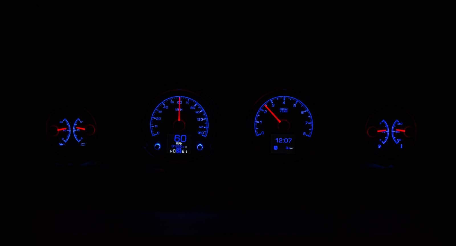 Dakota Digital Customizable 69 70 Ford Mustang Gauges Kit Black HDX-69F-MUS-K