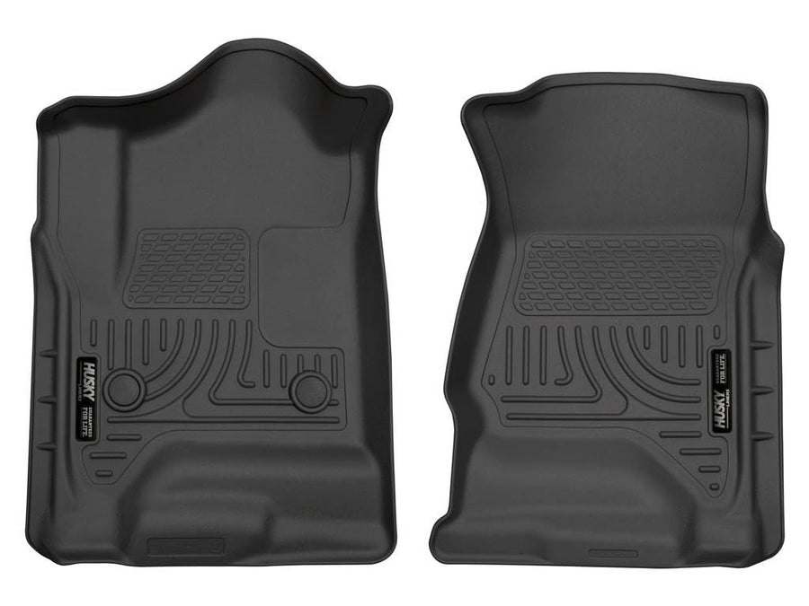 Husky Liners Floor Mats Weatherbeater | Fits Various 2014-2020 Chevrolet Silverado, GMC Sierra, Cadillac Escalade & ESV, Yukon & XL, Suburban, Tahoe (See Description) | Front Row, 2-pc Black - 18231