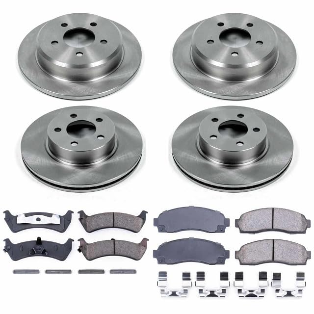 Power Stop Autospecialty KOE4357 Front and Rear Replacement Brake Kit-OE Brake Rotors & Ceramic Brake Pads For Ford Explorer Sport 2001-2002 [Model Specific]