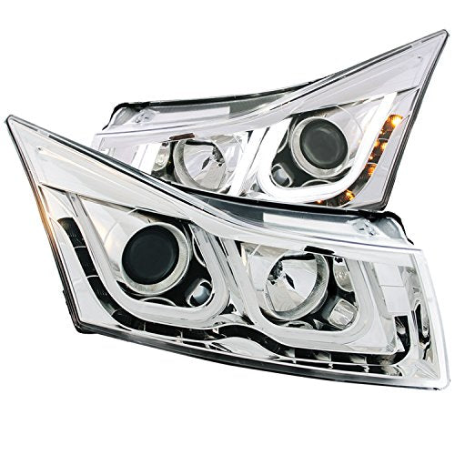 Chrome/Clear AnzoUSA Bar Style Projector Headlight for Chevrolet Cruze