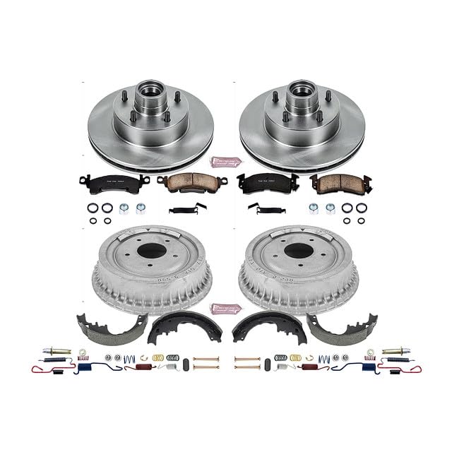 Power Stop Autospecialty KOE15023DK Front and Rear Replacement Brake Kit-OE Brake Drums & Ceramic Brake Pads For Buick Skyl, Chevy Camaro, Chevy G10, GMC G15/G1500, Pontiac Firebird [Model Specific]