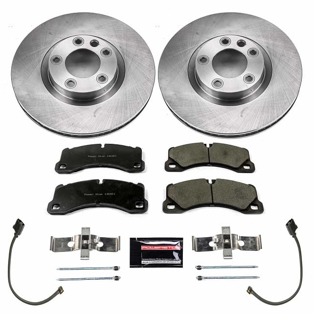 Power Stop KOE6042 Autospecialty Front Brake Pad and Rotor Kit Replacement For Porsche Cayenne 2011-2012, Volkswagen Touareg 2011-2015 [Model Specific]