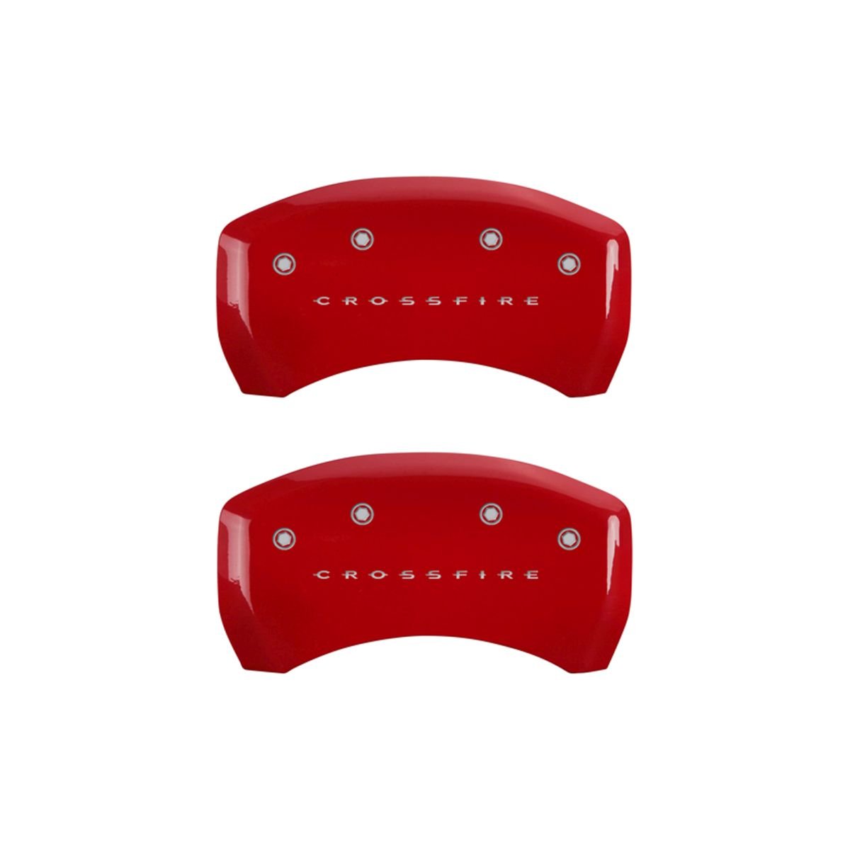 MGP 32010SCRFRD Caliper Covers Crossfire Red - Engraved Front & Rear44; Set of 4