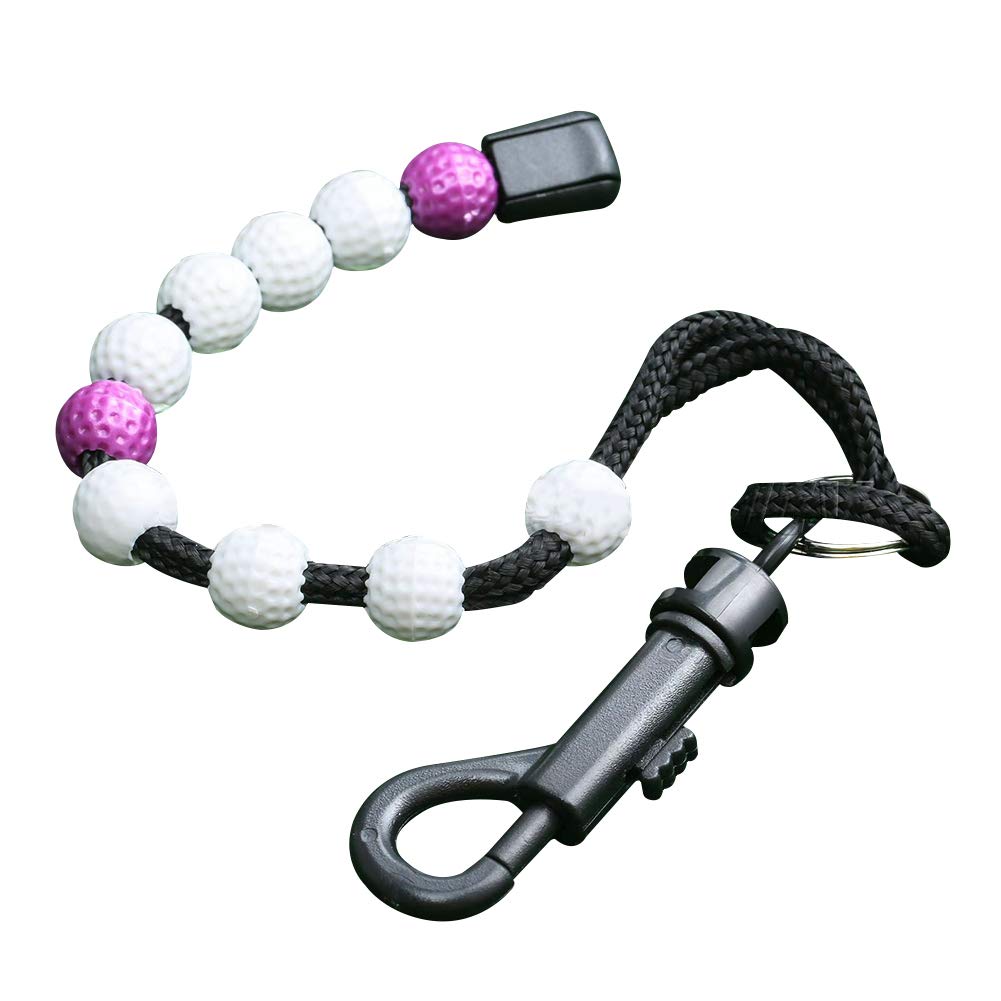 Professional Kathleen0 ounter Aid Beads Remenber Portable hain Nylon Putt Training Durable with Lip Golf Score(Purple)