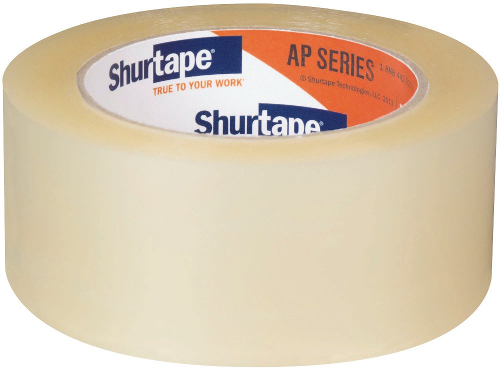 Shurtape AP 201 Shipping and Medium Duty Packaging Tape, Clear, 48mm x 100 Meter Roll, 6-Pack (232518)