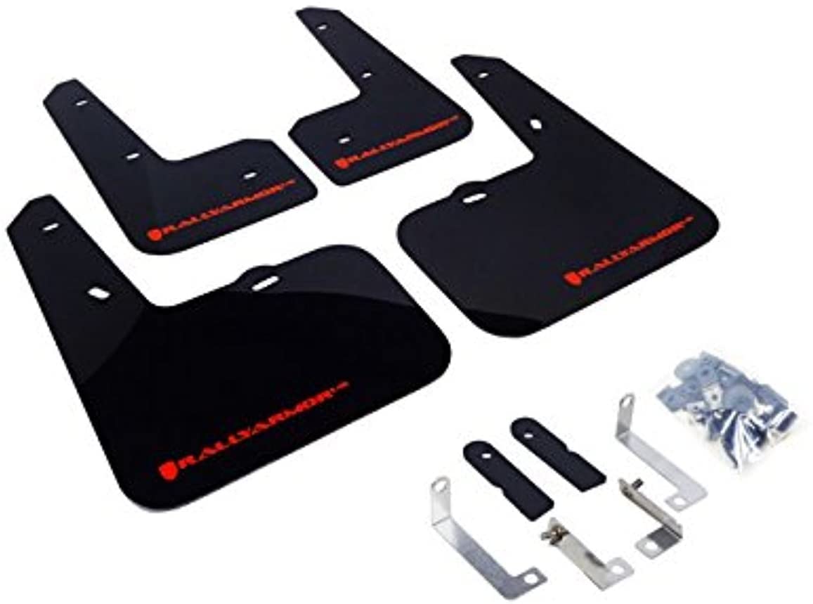 Rally Armor Black, Red MF24-UR-BLK/RD Mud Flap with Logo (12-13 Hyundai Veloster UR), 1 Pack