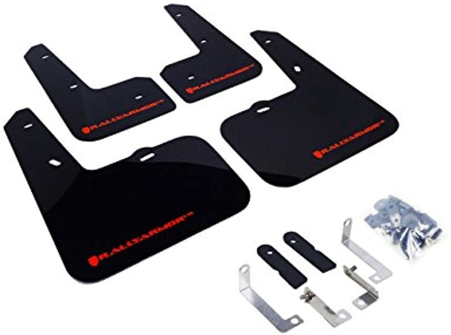 Rally Armor Black, Red MF24-UR-BLK/RD Mud Flap with Logo (12-13 Hyundai Veloster UR), 1 Pack
