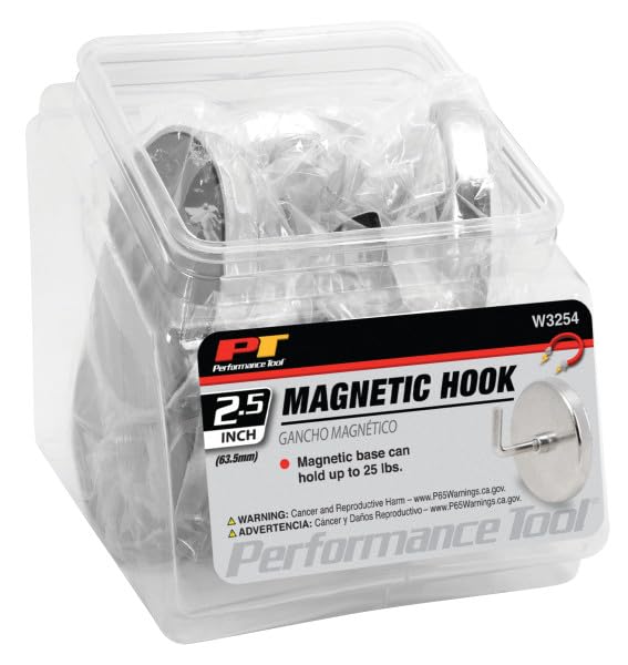 Heavy Duty Performance Tool W3254 Magnetic Hook with 25 lb. Capacity, Ideal for Garage, Workshop, Home or Office