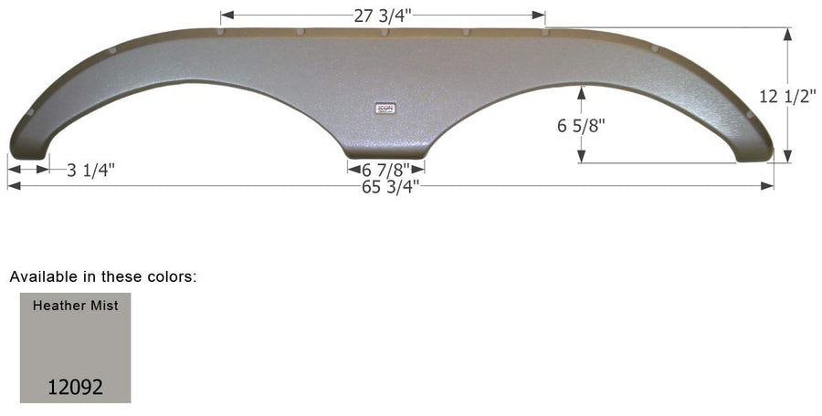 Fender Skirt ICON, Tandem, Gulf Stream, FS2092, Heather Mist Met