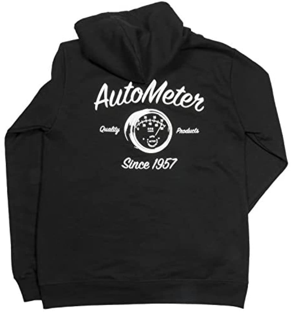 Zip AutoMeter Hoodie, Adult XLarge, Black, Vintage