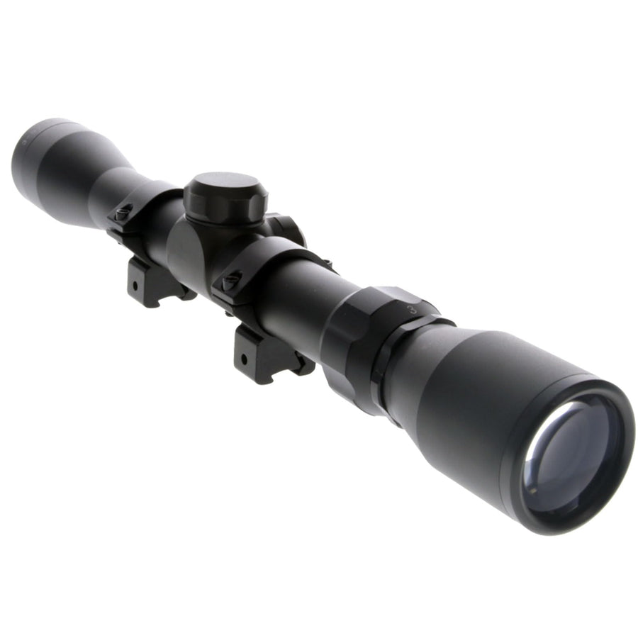 BUCKLINE TRUGLO Tactical Hunting Shooting Durable Waterproof Fogproof 1" Aluminum Tube Riflescope with 3/8" Rimfire Dovetail Mount Rings & Elastic Lens Covers Included, 3-9 x 32mm, Duplex BDC Reticle