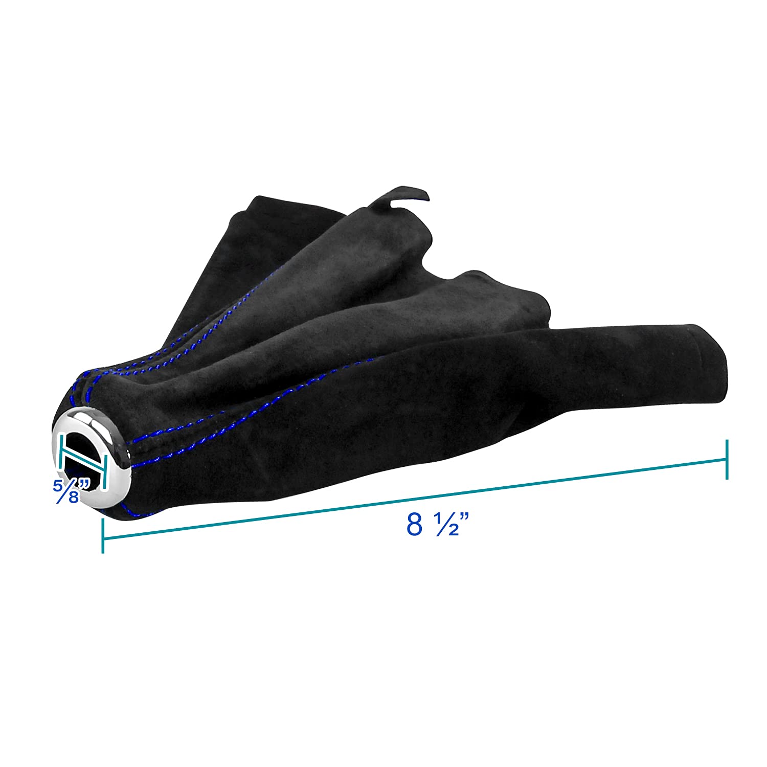 5 Sp Suede Leather SPEC-D TUNING Manual Shift Boot Cover W/Blue Stitch Trim Compatible with Honda Civic, Acura Integra