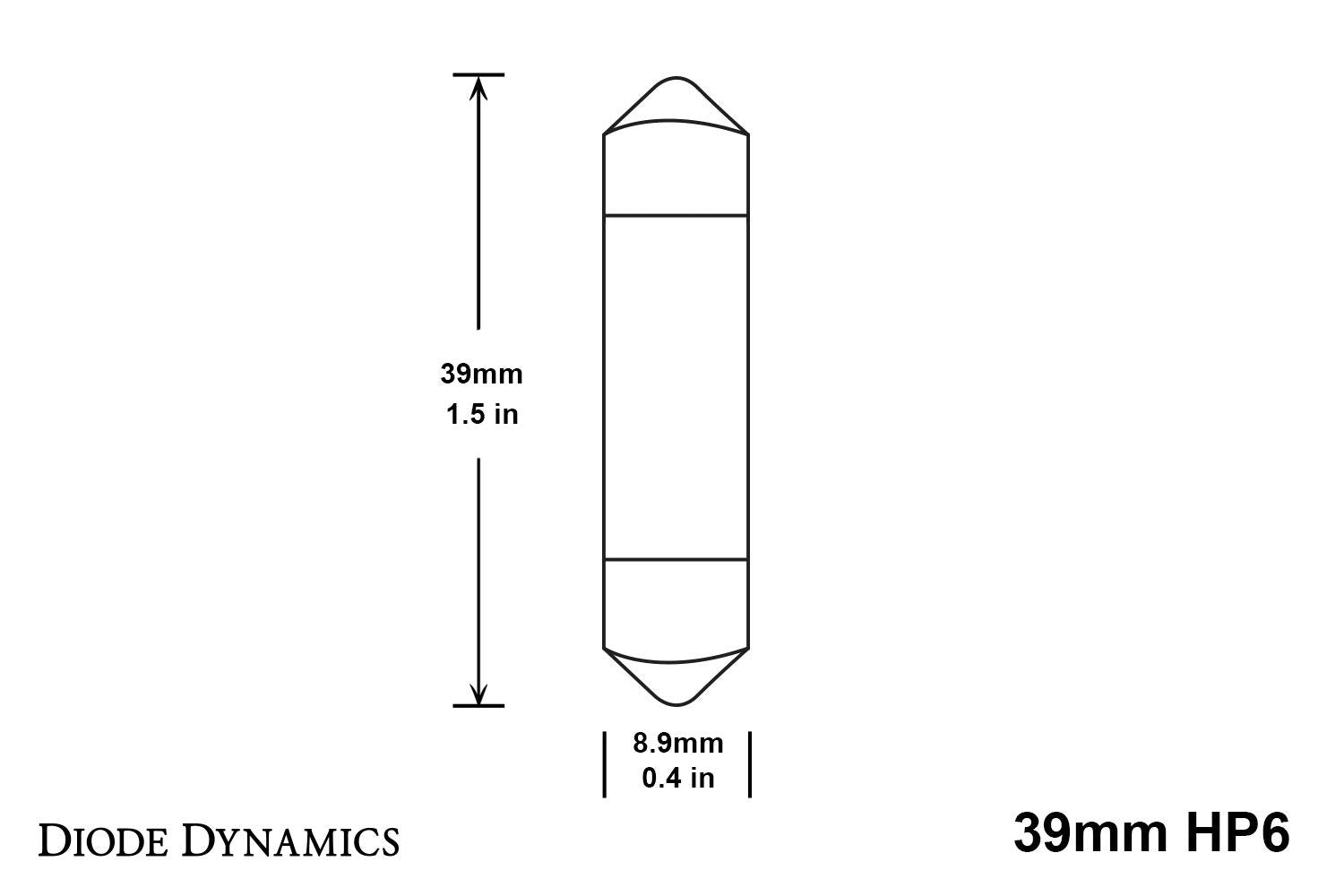 HP6 39mm LED Blue Pair Bulb Diode Dynamics