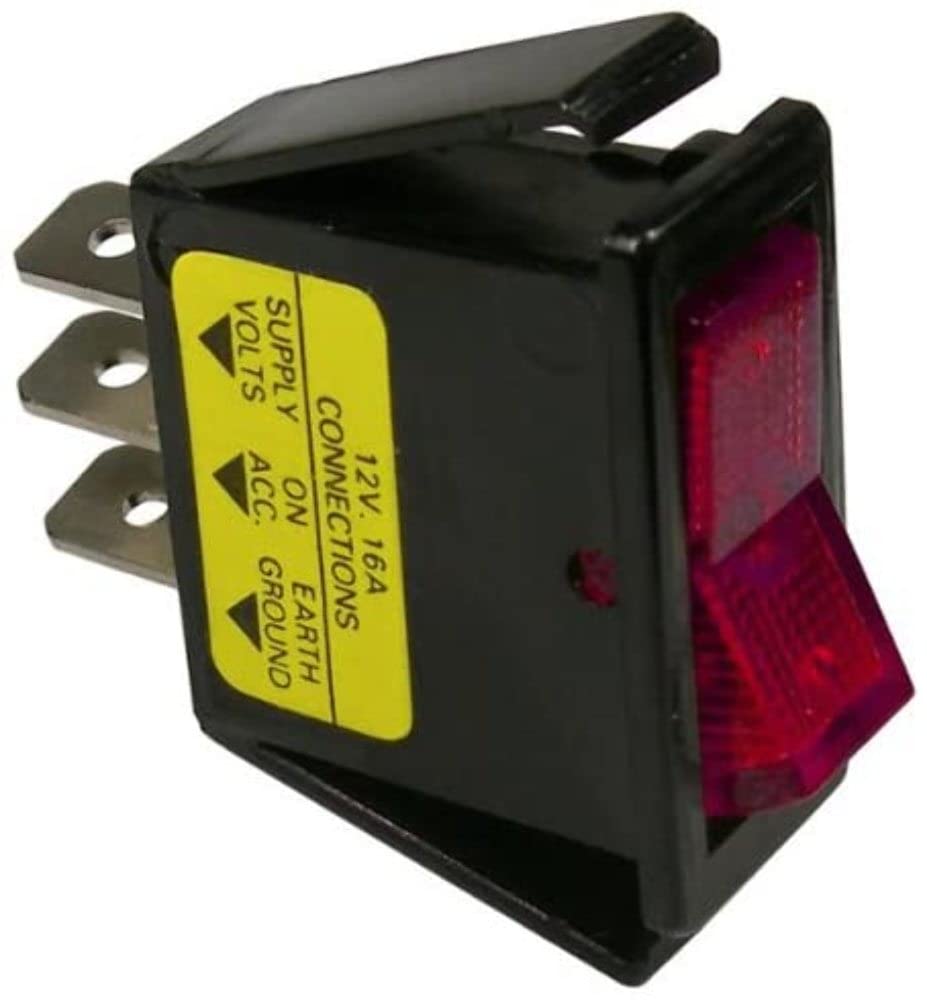 Peterson Illuminated PMV5530PT Red Rocker Switch Spst 16A/12V .25Bl