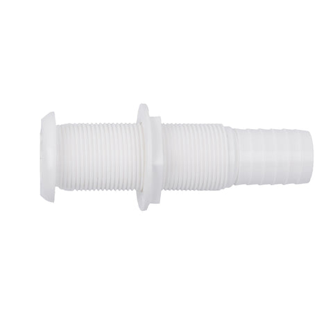 1-1/8 Inch T-H Marine Straight Thru-Hull Fittings - UV-Stabilized Virgin Material for Marine Plumbing - Secure Hose Barb for Livewell and Drain Systems - OEM and Aftermarket Rigging - Standard Length