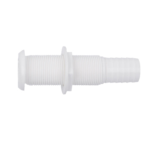 1-1/8 Inch T-H Marine Straight Thru-Hull Fittings - UV-Stabilized Virgin Material for Marine Plumbing - Secure Hose Barb for Livewell and Drain Systems - OEM and Aftermarket Rigging - Standard Length