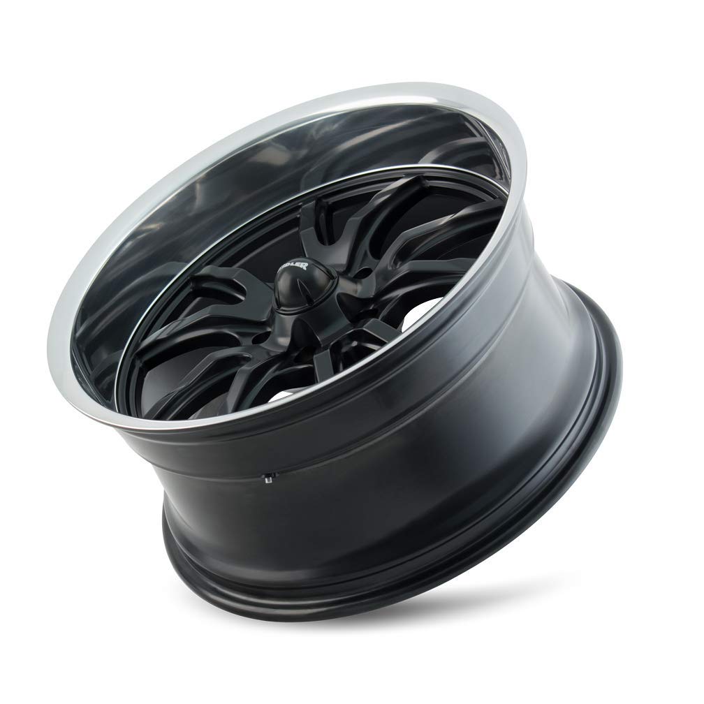 17x8 650, Bolt Pattern: 5x4.5/, Offset: 0, MATTE BLACK/POLISHED LIP, set of 1