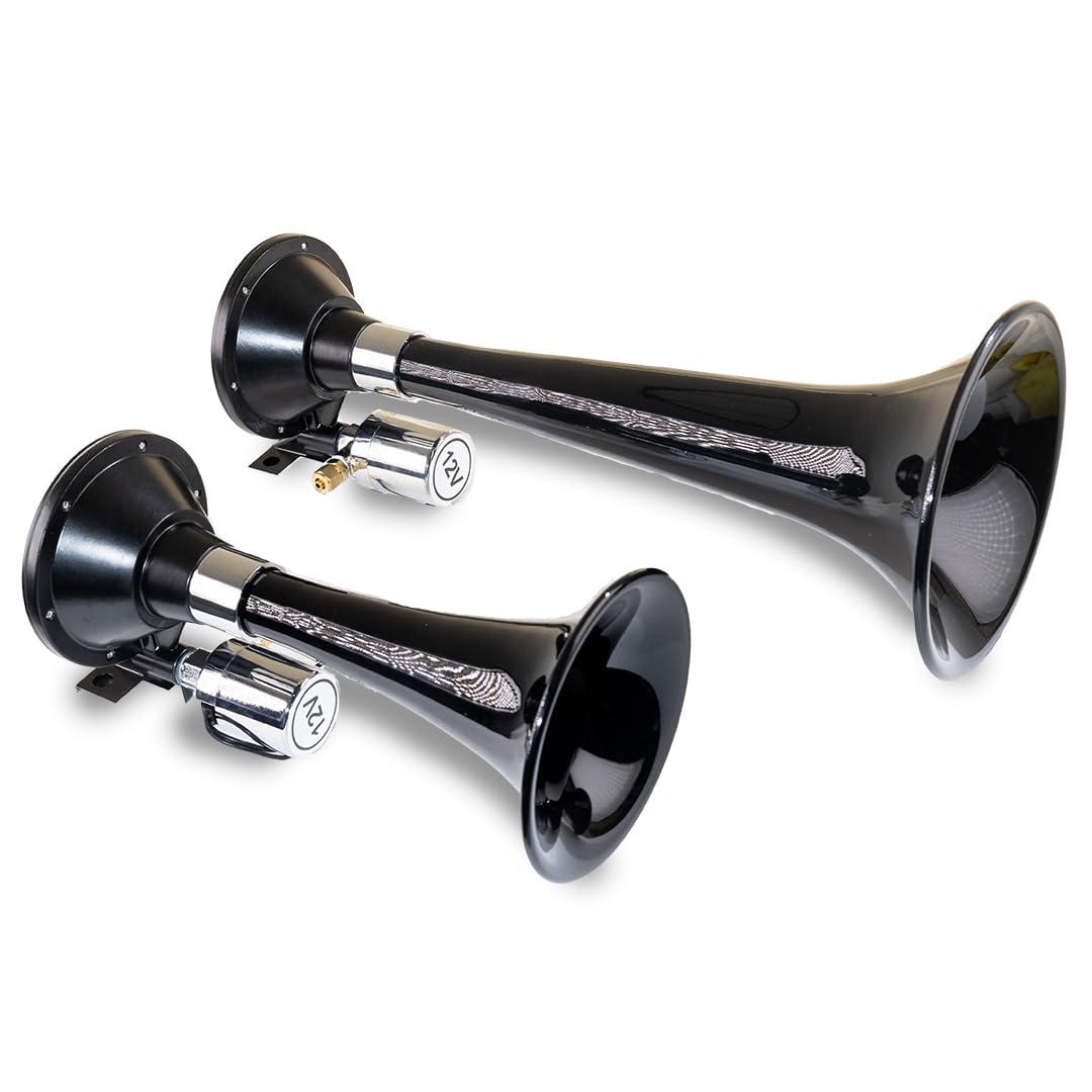 220 Dual Train Horn Kleinn Air Horns - Black