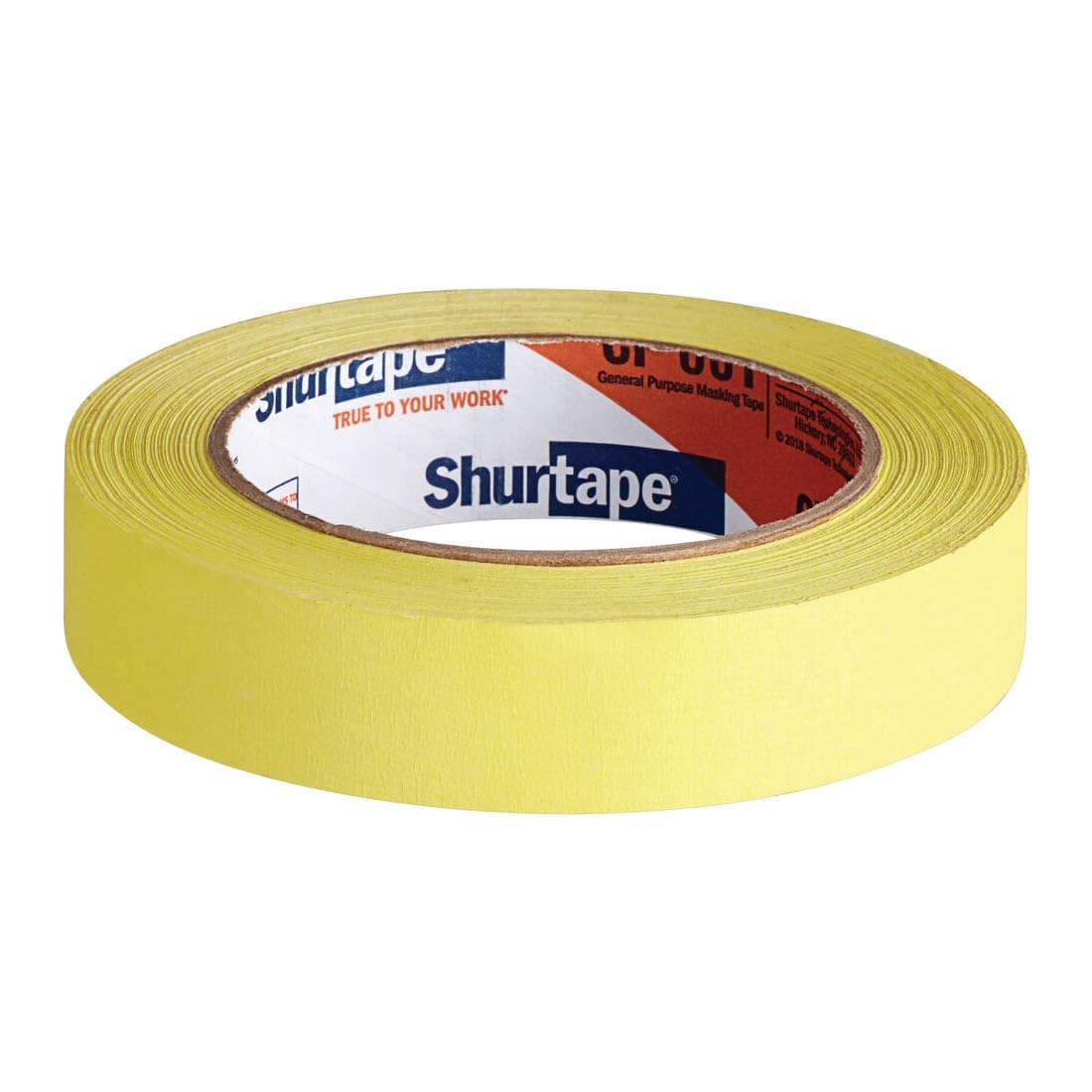 Colored Shurtape Masking Tape (CP-631): 3/4 in. x 60 yds. (Yellow)