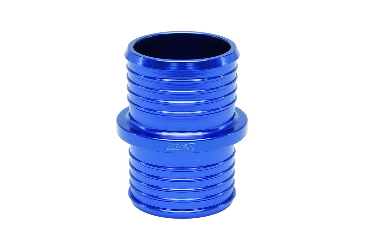 HPS 1/2" AHU-050-BLUE Billet 6061 Aluminum Joiner Hose Union Connector, 1-1/2" Length, Blue, 13mm OD