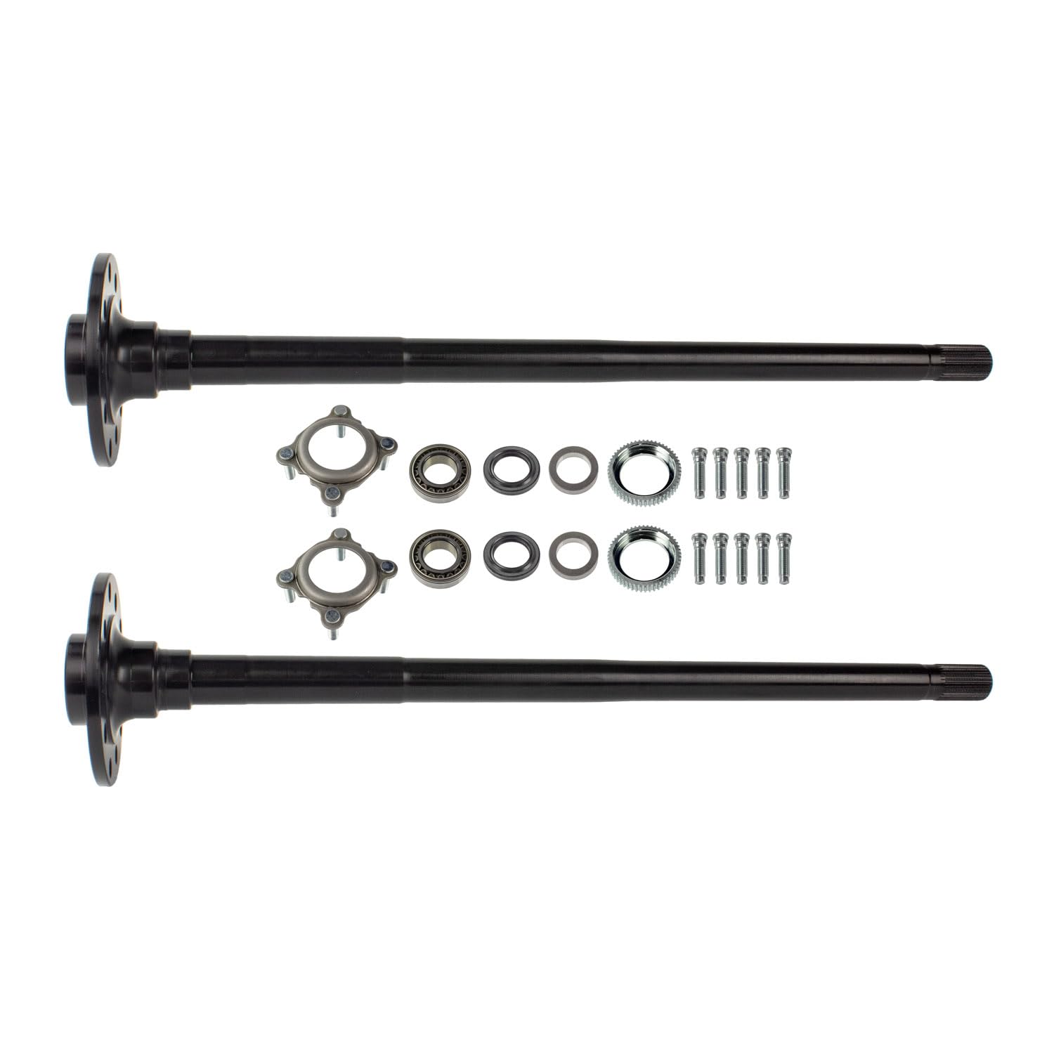 TEN Factory Drive Axle Shaft Assembly MG22157 for Dana 44 JK, 32 Spline, 5 x 5 and 5 x 5.5 Bolt Pattern, Chromoly Left & Right Axles - Fits Jeep Wrangler JK Rubicon, Replaces: G2 96-2052-3-32