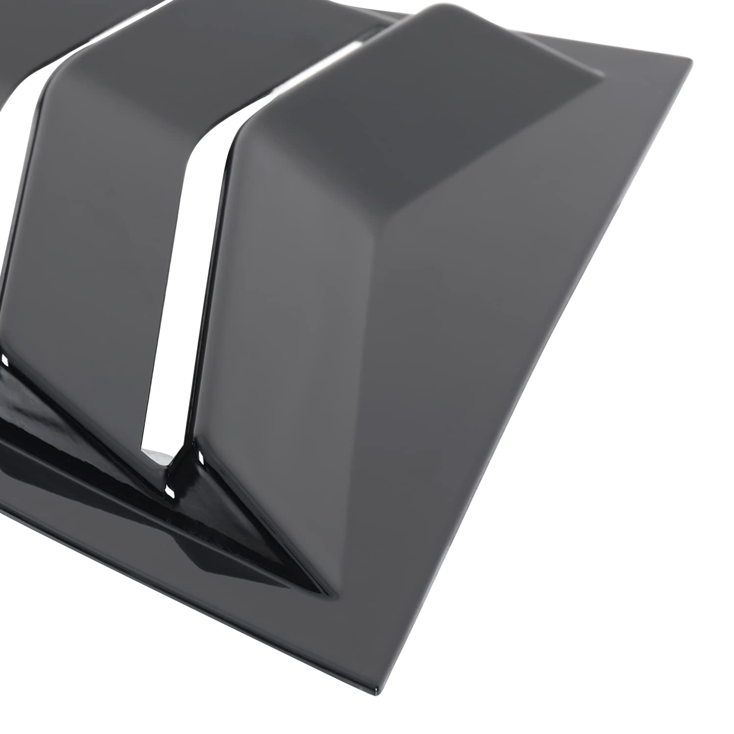 Quarter 3-Vent Style Glossy Black Side Window Louvers Cover Compatible with Dodge Charger Spec-D Tuning 2011-2021