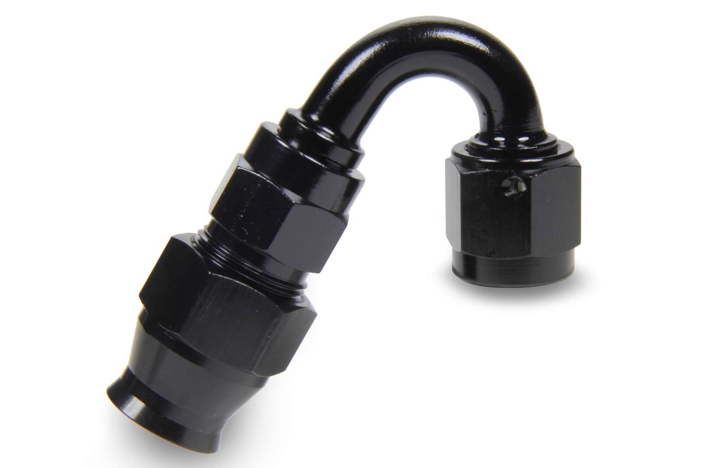 Fragola Fitting, Race-Rite Hose End, PTFE Hose, 150 Degree, 6 an Female to 6 an Hose, Swivel, Aluminum, Black, Each