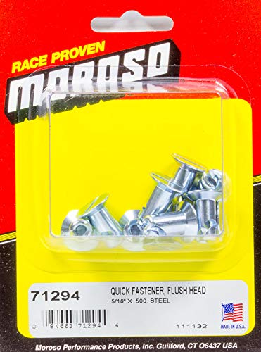Moroso Flush 71294 Quick Fasteners, 5/16" x .500, Steel, Silver