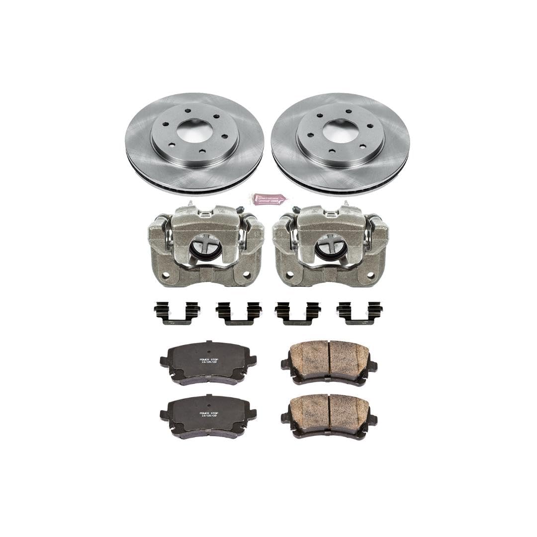 Power Stop KCOE2442 1-Click OE Replacement Brake Kit with Calipers For Nissan Armada 2005, Nissan Pathfinder Armada 2004, Nissan TITAN 2004-2005 [Model Specific]