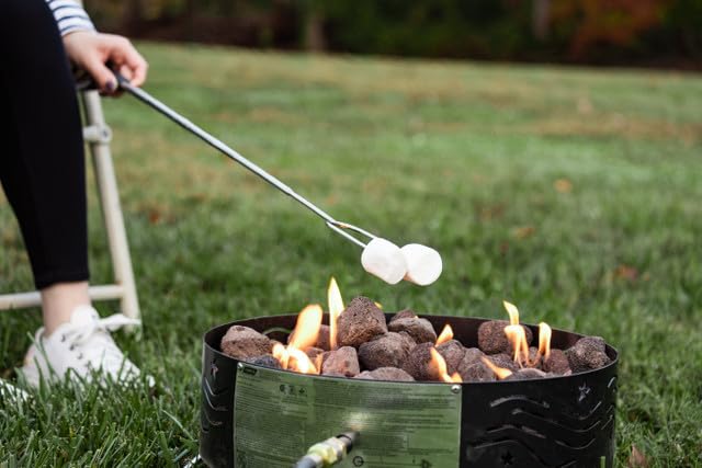 Camco Hot Dog and Smore Durable Stainless Steel Roasting Fork for Campfires -Extends Up to 34", Excellent for Camping, Hiking or RVing (44014), Black