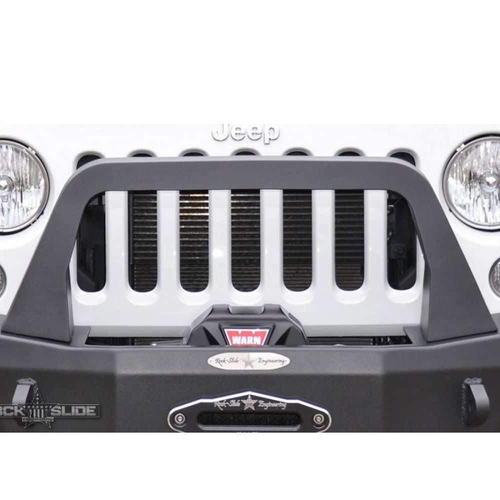 Bull Bar Rock Slide Engineering For Rigid Series Front Bumper Only for Jeep, Black Powdercoat FB-JK-BB