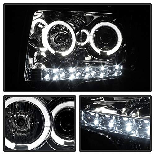 LED Halo Spyder Auto Projector Headlights Chrome/Smoked 5010254