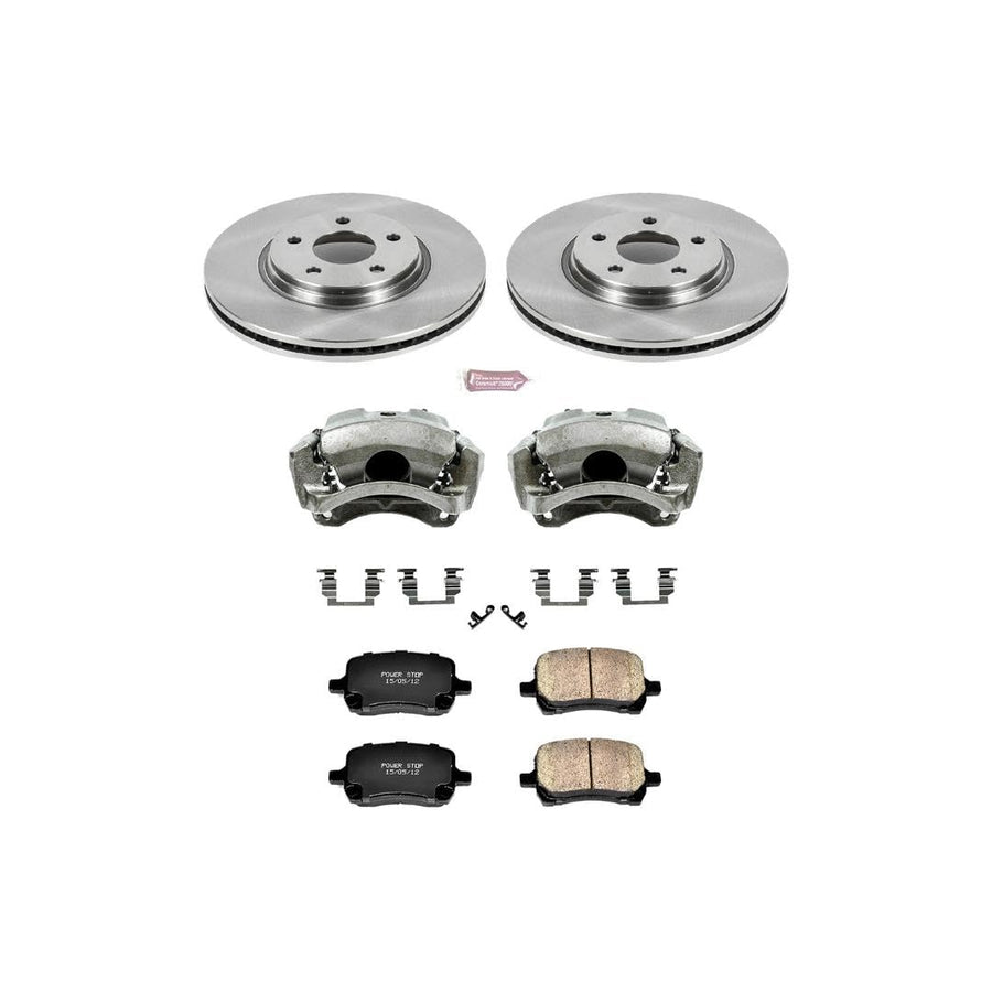 Power Stop KCOE1614A 1-Click Autospecialty OE Replacement Brake Kit with Calipers For Chevrolet Malibu 2009-2012, Pontiac G6 2009-2010, Saturn Aura 2009 [Model Specific]
