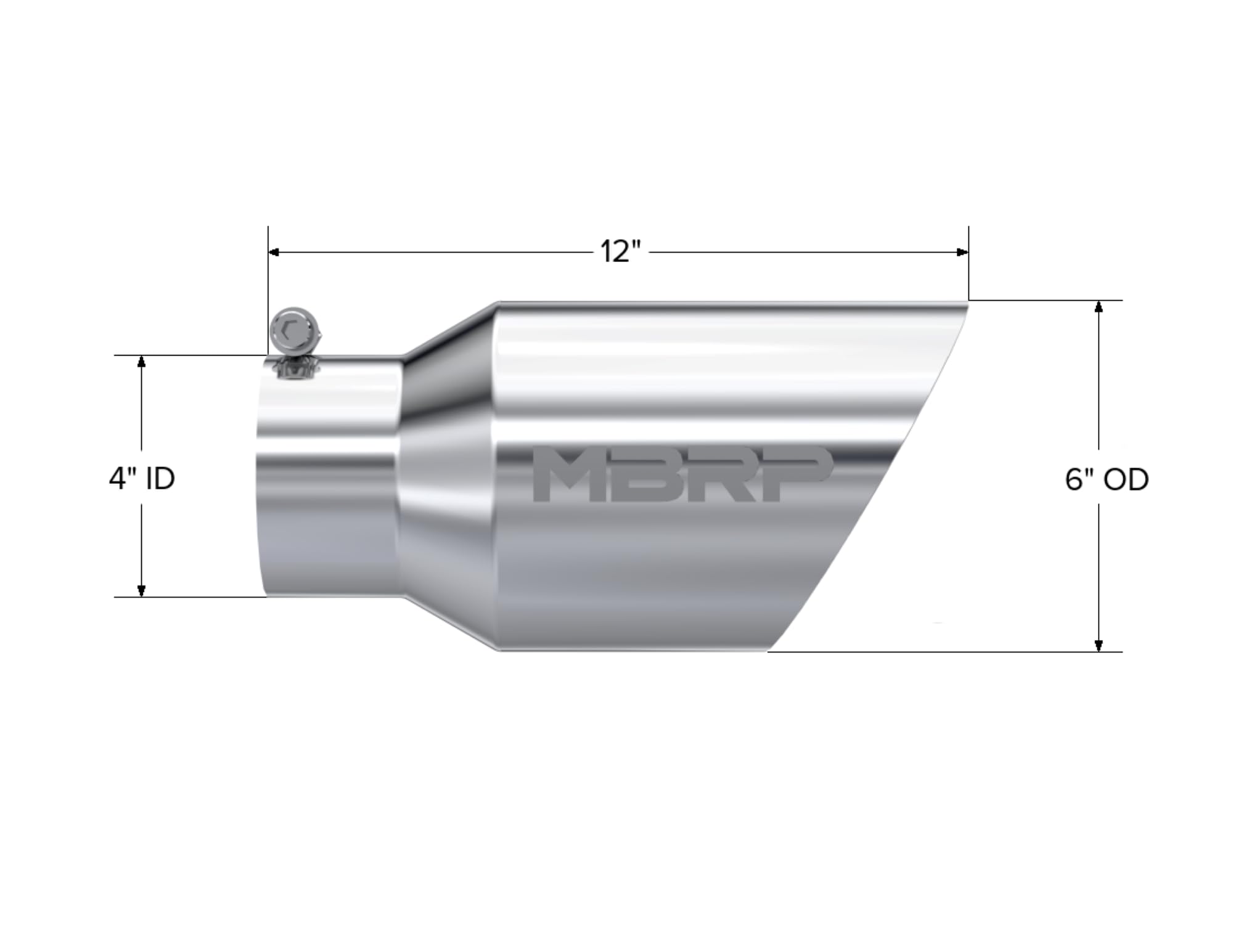 6" MBRP Dual Wall Angled Exhaust Tip T5072 (T304)