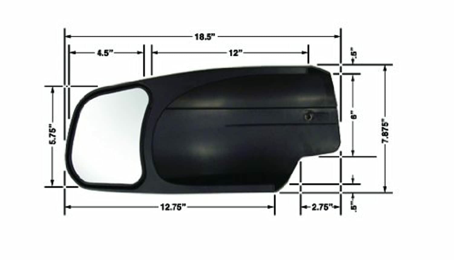 CIPA Custom Towing Mirror 10901 - Chevy/GMC/Cadillac, Driver Side 4.25 x 5.75 - inch